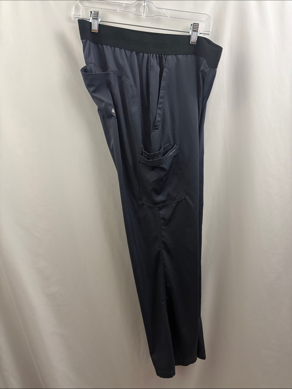 HH Works by Healing Hands Gray Womens Size Large Cargo Scrub Pants